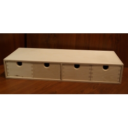 Komódka z 4 szufladkami pozioma  56x20,5x10cm  ,przybornik na biurko,szafkę,  organizer itp. , szufladek